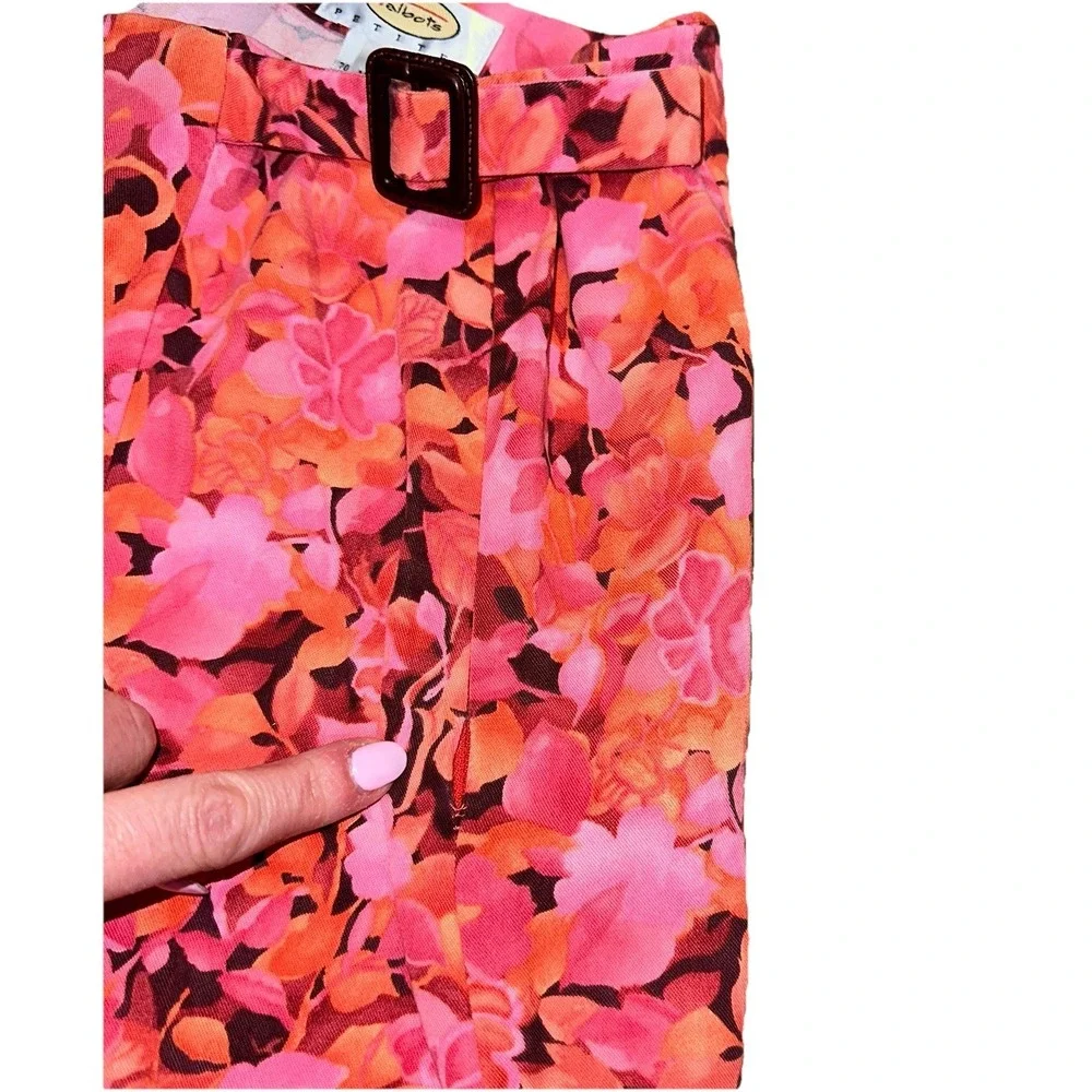 Vintage 90s Talbot's Pink Floral A-Line Maxi Skirt Cottage Women's Petite 6 Flaw